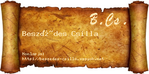 Beszédes Csilla névjegykártya